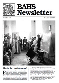 BAHS Newsletter No 18 - December 2004