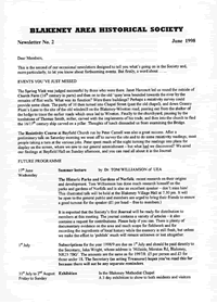 BAHS Newsletter No 2 - June 1998