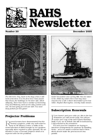 BAHS Newsletter No 20 - December 2005