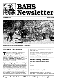 BAHS Newsletter No 21 - July 2006