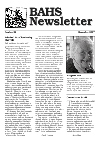BAHS Newsletter No 24 - December 2007
