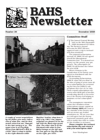 BAHS Newsletter No 26 - December 2008