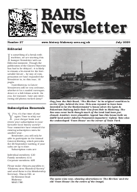 BAHS Newsletter No 27 - July 2009