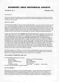 BAHS Newsletter No 4 - February 1999