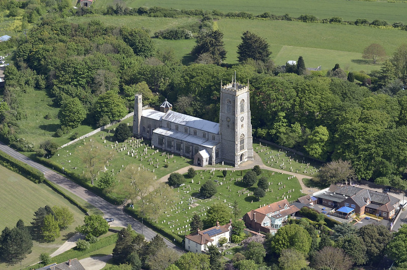 Aerial photo of Blakeney church