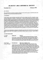 No 1 - February 1998 BAHS Newsletter No 1 - February 1998